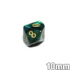 10mm 10-sided dice - Scarab Jade