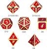 Red and gold DnD metal dice set