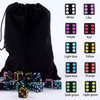 100 black opaque dice with colorful spots - Bulk dice