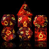 Flame Red Sharp-Edge TTRPG Dice Set