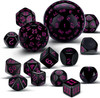 Black with Purple 15-piece Dice Set - d3 to d100