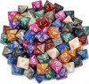 100 8-sided dice in 10 colors