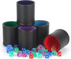 Dice cup kit - 5 dice cups with colorful felt interiors