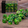 12mm dice - Set of 36 pearlized green