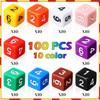 Pack of 100 Numeral 6-sided Dice in 10 Colors Pack of 100 Numeral 6-sided Dice in 10 Colors