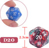 Pack of 70 20-sided dice in assorted colors and styles Pack of 70 20-sided dice in assorted colors and styles