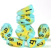 Runic Stone Dice – Teal and Yellow