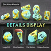 Runic Stone Dice – Teal and Yellow