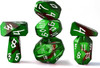 Runic Stone Dice Set – Green and Black