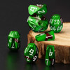 Runic Stone Dice Set – Green and Black