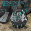 Runic Stone Dice – Iron and Teal