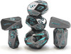 Runic Stone Dice – Iron and Teal
