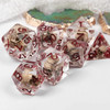Skull dice set - 7 translucent polyhedral DnD dice