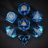 Diamond-Cut Blue Glass Dice Set