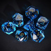 Diamond-Cut Blue Glass Dice Set