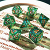 Chapelglass Green Dice Set - Stained-glass window effect
