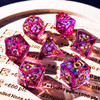 Chapelglass Purple Dice Set - Stained-glass window effect