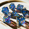 Blue Chapelglass Dice Set - Stained-glass window effect
