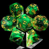 Verdant Veil - Green Sharp-Edge TTRPG Dice Set