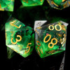 Verdant Veil - Green Sharp-Edge TTRPG Dice Set