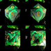Verdant Veil - Green Sharp-Edge TTRPG Dice Set