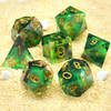 Verdant Veil - Green Sharp-Edge TTRPG Dice Set