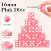 Pink 6-sided dice with white spots - Set of 30