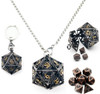 Mini Metal Dice Set with Black d20 Necklace Case
