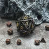 Mini Metal Dice Set with Black d20 Necklace Case