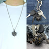 Mini Metal Dice Set with Black d20 Necklace Case