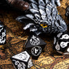 Opaque Black Dragon-Themed Dice Set