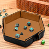 Magnetic hexagon dice tray - Brown
