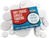 Blank dry-erase tokens in 3 sizes