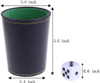 Set of 6 dice cups with green felt lining