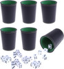 Set of 6 dice cups with green felt lining