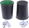 Set of 6 dice cups with green felt lining