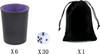 Set of 6 dice cups with purple felt lining