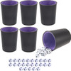Set of 6 dice cups with purple felt lining