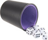Dice cup with purple lining