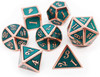 Teal and Copper Metal DnD Dice Set