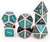 Teal and Copper Metal DnD Dice Set