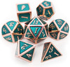 Teal and Copper Metal DnD Dice Set