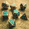 Teal and Copper Metal DnD Dice Set