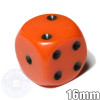 Orange dice - Opaque round-corner 16mm
