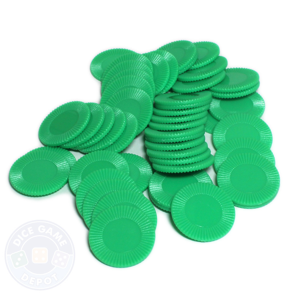 Bingo Chips / Counting Chips Solid Green Pack of 1000 Dice Game Depot
