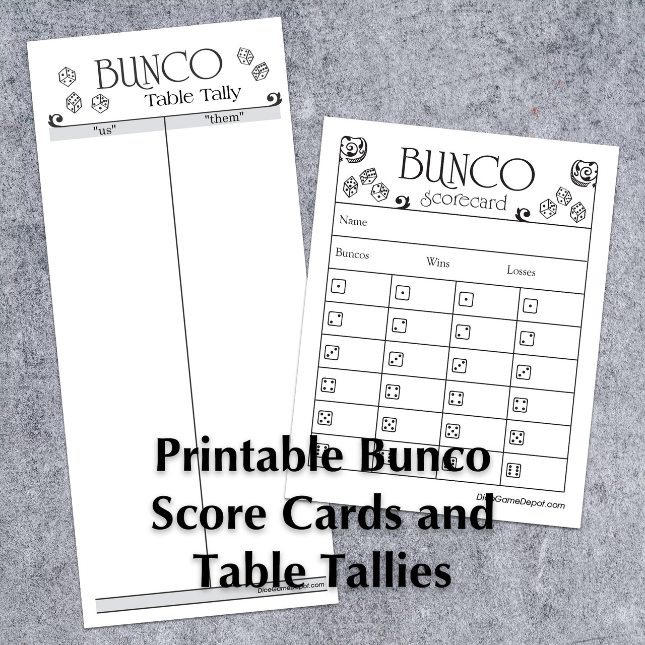 Printable Retro themed Bunco Score Cards And Table Tallies Dice Game Printable Retro themed Bunco Score Cards And Table Tallies Dice Game