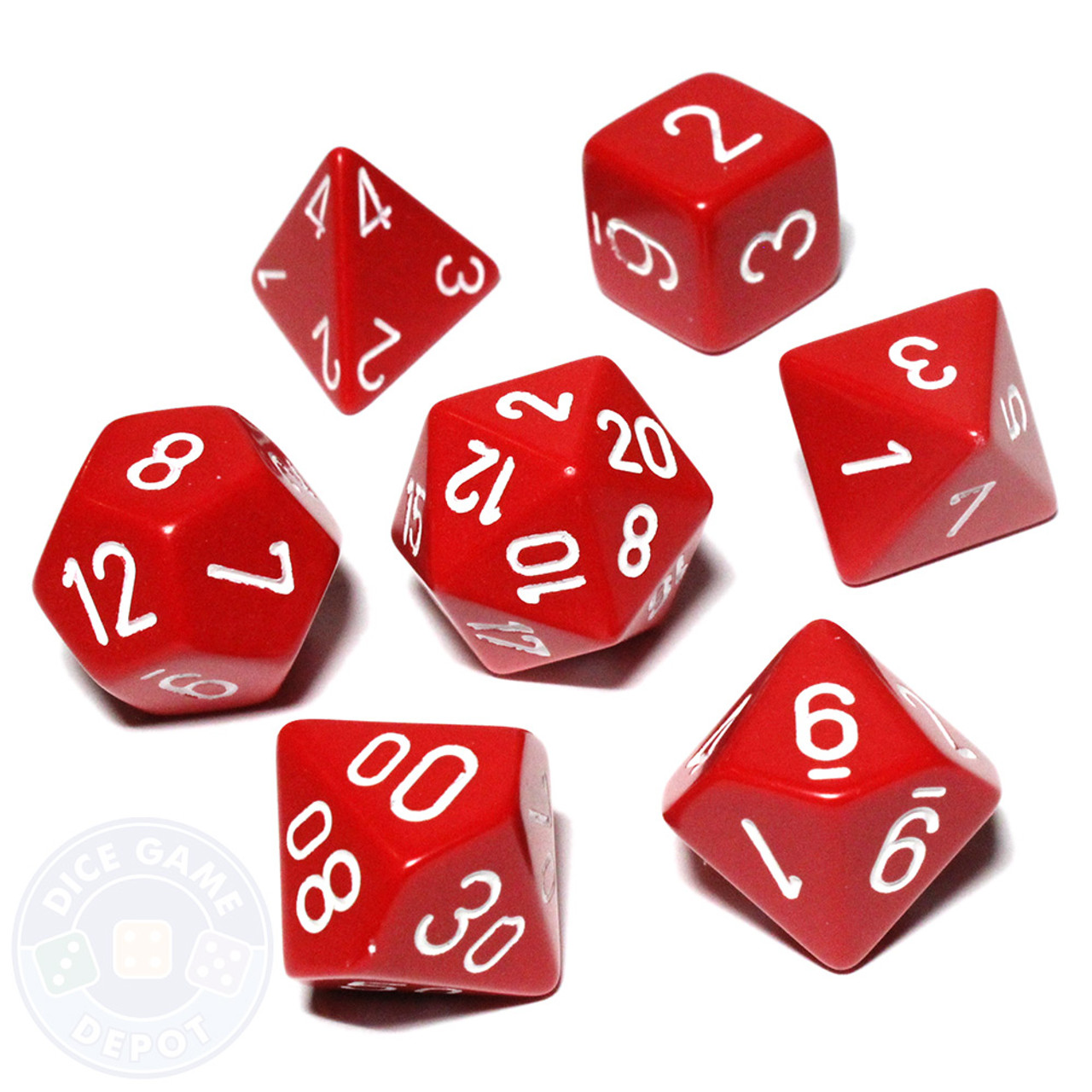 Opaque Red DnD Dice Set | Dice Game Depot