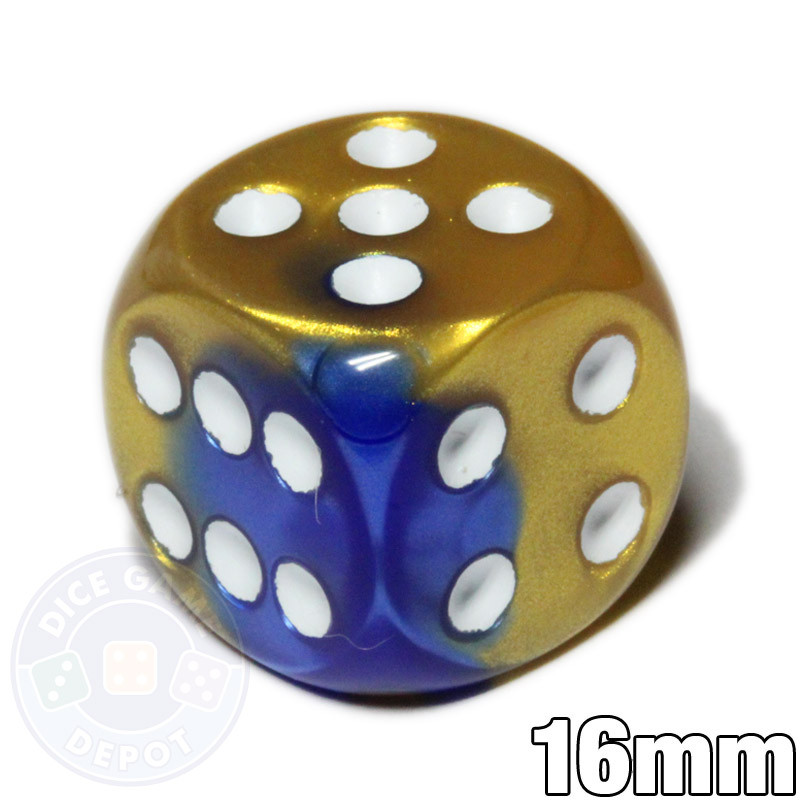 Gemini Dice - Blue and Gold d6 - Dice Game Depot