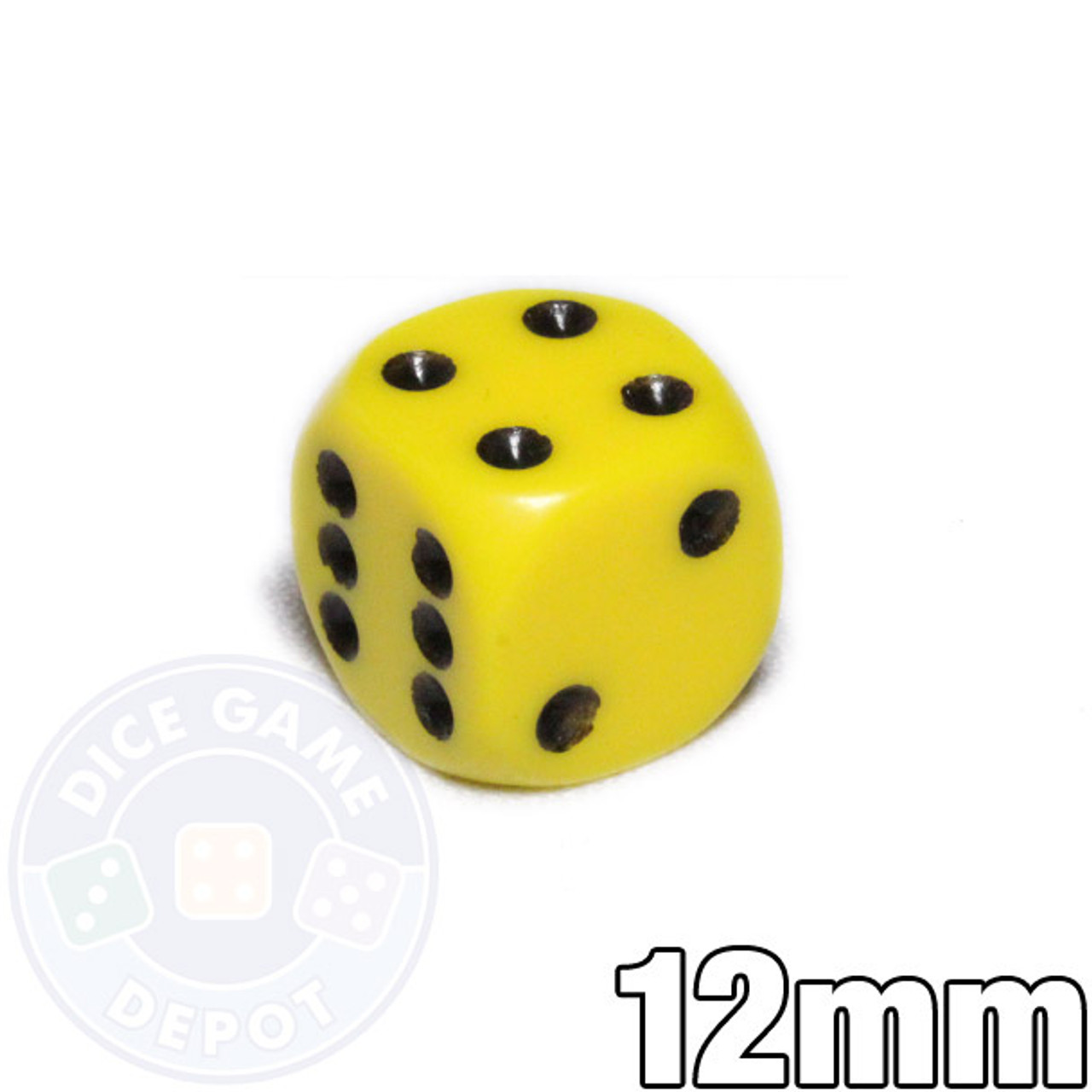 12-Sided Opaque Dice (d12) - Yellow - Dice Game Depot