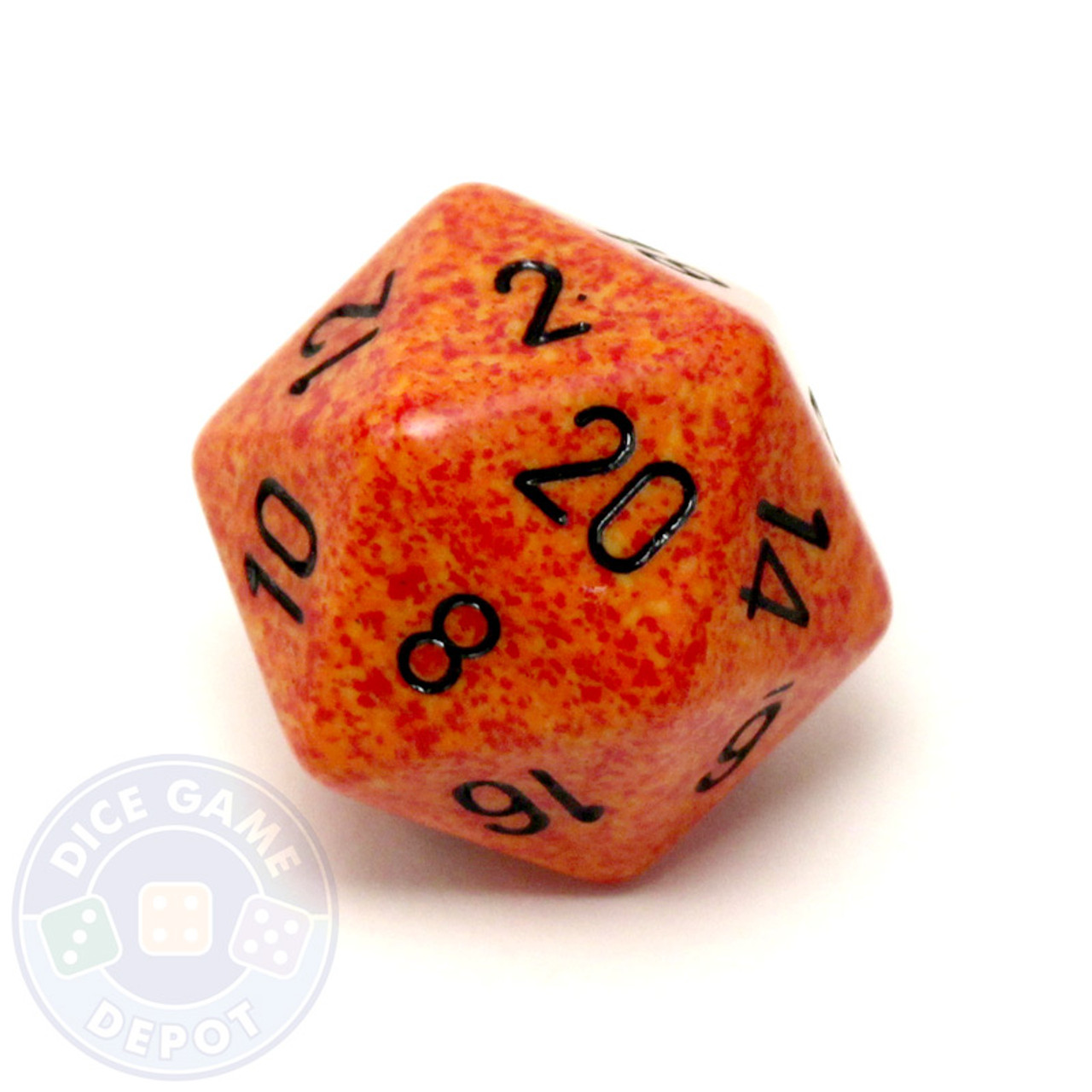 Speckled Dice - Fire 34mm d20 - Dice Game Depot